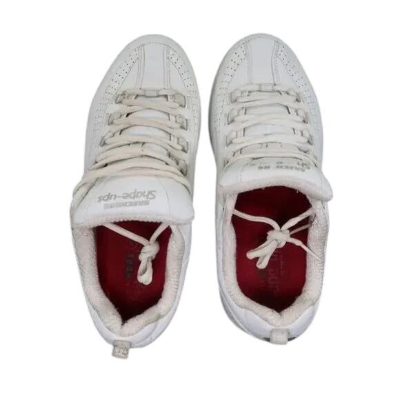 Skechers Shoes Womens 9 Shape Up Sneaker Work Slip Resistant Leather White Retro - Picture 9 of 15